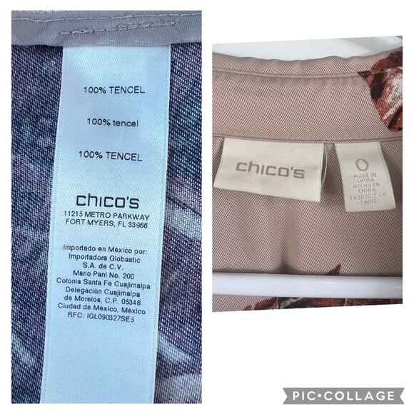 Romantic Pink Floral Ruffle Chico's Open Front Cinched Back Jacket Small Spring - Picture 8 of 12